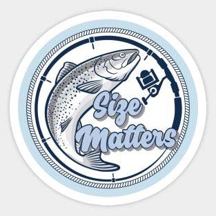 Size Matters Fishing Shirt Sticker